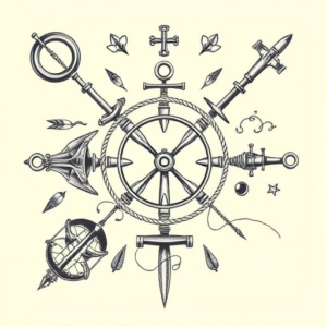 Top View Nautical Tattoo