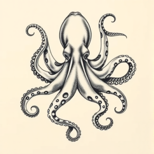 Top View Octopus Tattoo