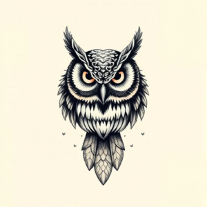Top View Owl Tattoo