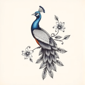 Top View Peacock Tattoo