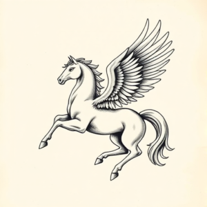 Top View Pegasus Tattoo