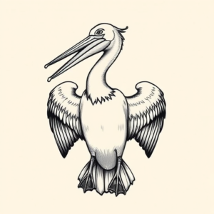 Top View Pelican Tattoo