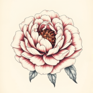 Top View Peony Tattoo