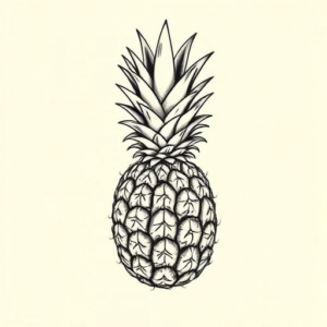 Top View Pineapple Tattoo