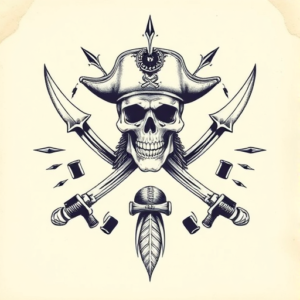 Top View Pirate Tattoo