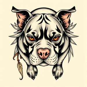 Top View Pitbull Tattoo