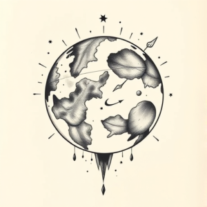 Top View Planet Tattoo