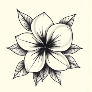 Top View Plumeria Tattoo