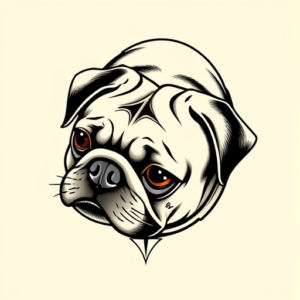 Top View Pug Tattoo