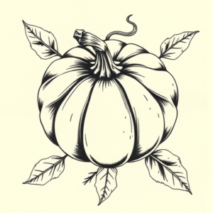 Top View Pumpkin Tattoo