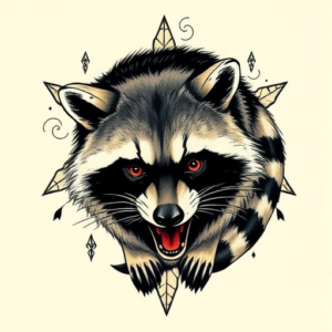Top View Raccoon Tattoo