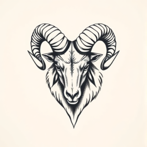 Top View Ram Tattoo