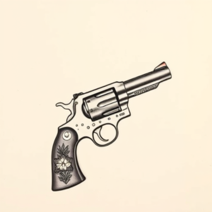 Top View Revolver Tattoo
