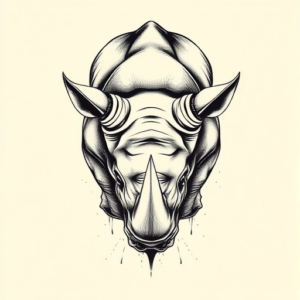 Top View Rhino Tattoo