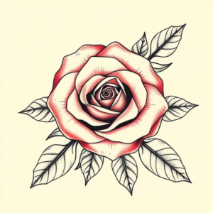 Top View Rose Tattoo