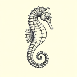 Top View Seahorse Tattoo