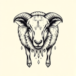 Top View Sheep Tattoo