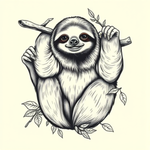 Top View Sloth Tattoo