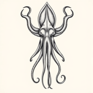 Top View Squid Tattoo