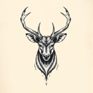 Top View Stag Tattoo