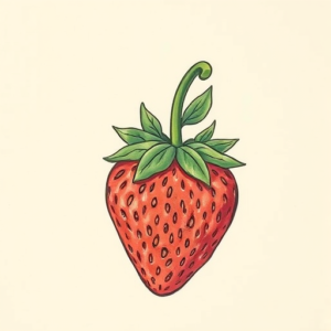 Top View Strawberry Tattoo