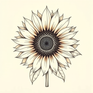 Top View Sunflower Tattoo