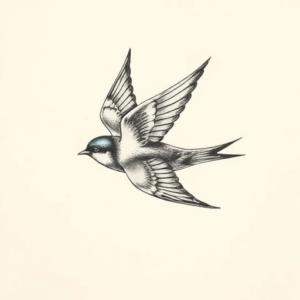 Top View Swallow Tattoo