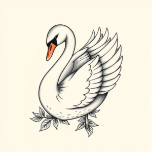 Top View Swan Tattoo