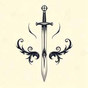 Top View Sword Tattoo