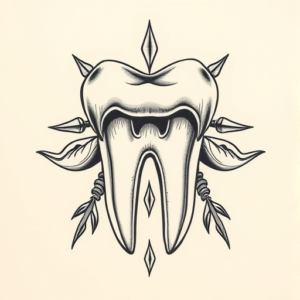 Top View Tooth Tattoo