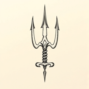 Top View Trident Tattoo