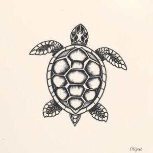 Top View Turtle Tattoo