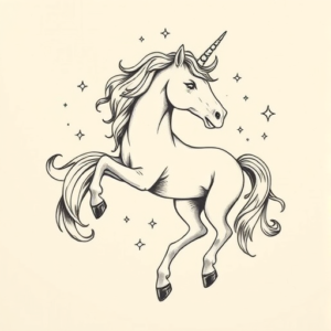 Top View Unicorn Tattoo