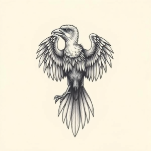 Top View Vulture Tattoo