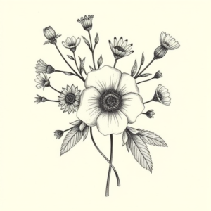 Top View Wildflower Tattoo