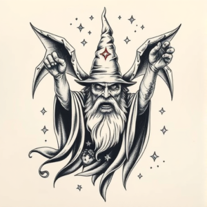 Top View Wizard Tattoo