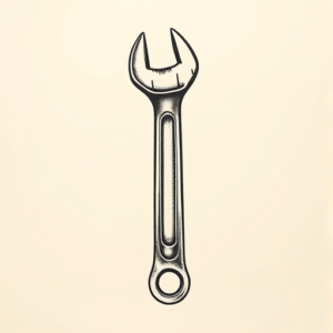 Top View Wrench Tattoo