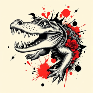 Trash Polka Alligator Tattoo