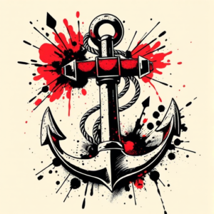 Trash Polka Anchor Tattoo