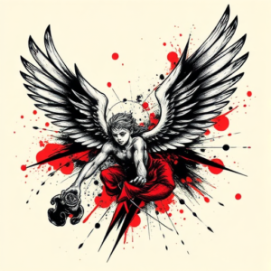 Trash Polka Angel Tattoo