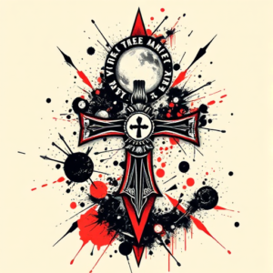 Trash Polka Ankh Tattoo