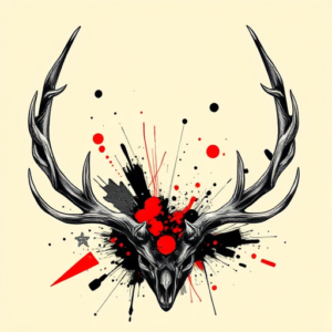 Trash Polka Antler Tattoo