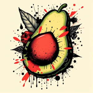 Trash Polka Avocado Tattoo