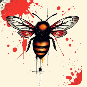 Trash Polka Bee Tattoo