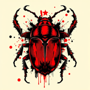 Trash Polka Beetle Tattoo