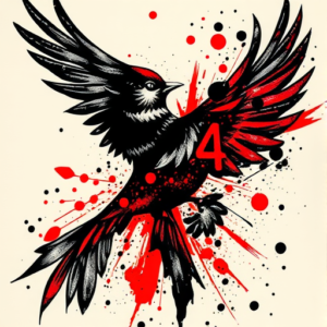 Trash Polka Bird Tattoo