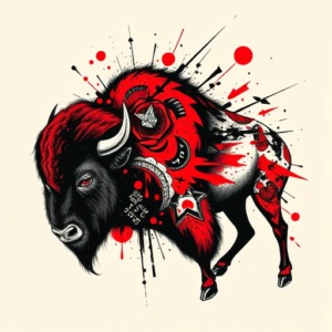 Trash Polka Bison Tattoo