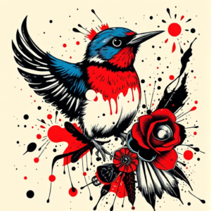 Trash Polka Bluebird Tattoo