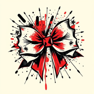 Trash Polka Bow Tattoo