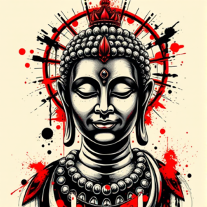 Trash Polka Buddha Tattoo